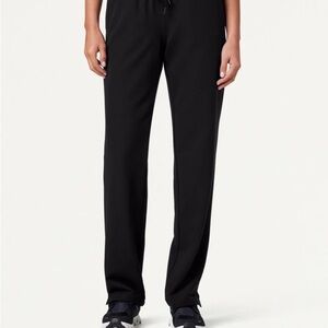 Jaanuu Women’s Black Knit-Waist Scrub Pant XS Tall